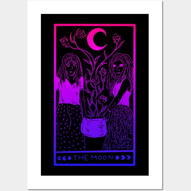 Midnight Margarita Moon - tarot card bubblegum bi pride Wall Art by TheDoodlemancer